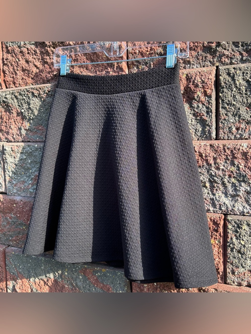 TRIXXI Skirt Womens 3 Mini Skater A Line Classic Honeycomb Texture High Waist